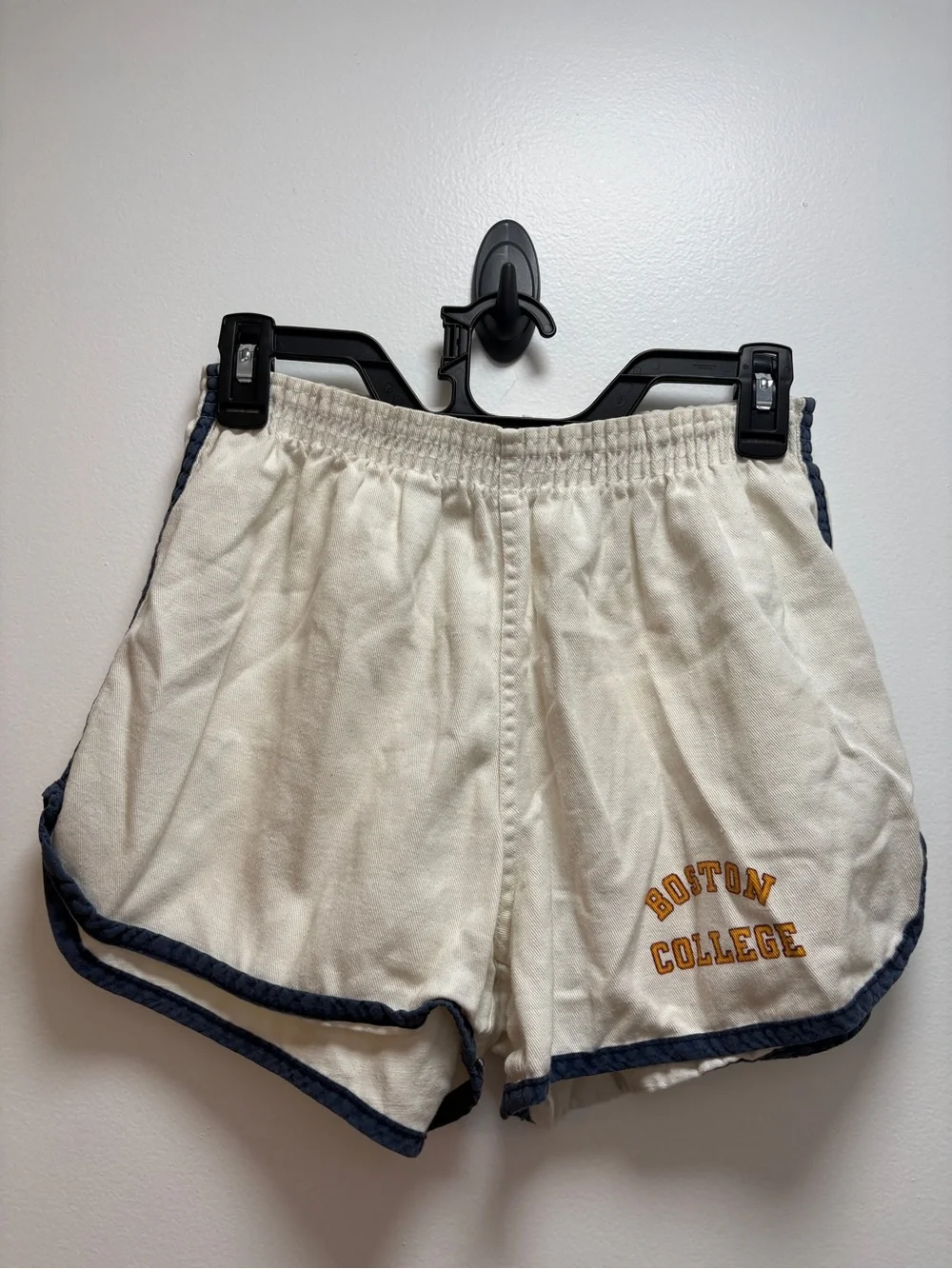 Vintage Champion Boston College White Retro Track Shorts